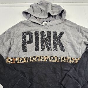 VS PINK RARE Bling Leopard Print Hoodie